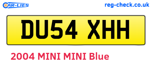 DU54XHH are the vehicle registration plates.