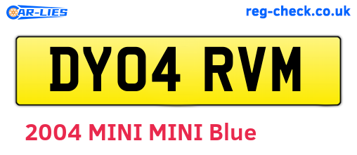 DY04RVM are the vehicle registration plates.