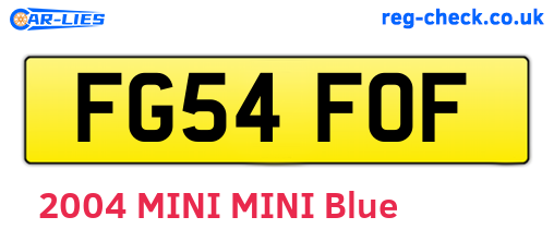 FG54FOF are the vehicle registration plates.