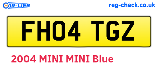FH04TGZ are the vehicle registration plates.