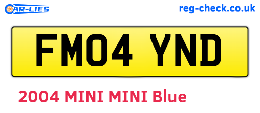 FM04YND are the vehicle registration plates.