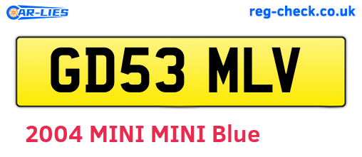 GD53MLV are the vehicle registration plates.