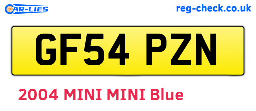 GF54PZN are the vehicle registration plates.