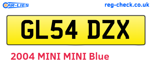 GL54DZX are the vehicle registration plates.