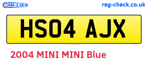 HS04AJX are the vehicle registration plates.