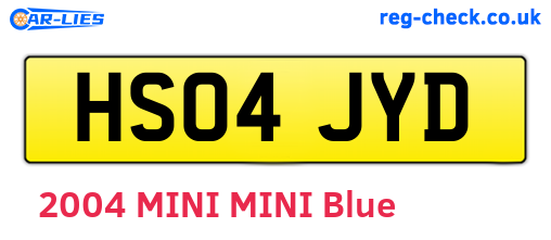 HS04JYD are the vehicle registration plates.