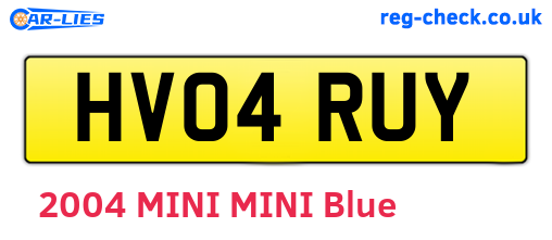 HV04RUY are the vehicle registration plates.