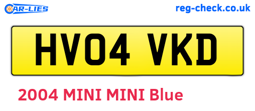 HV04VKD are the vehicle registration plates.