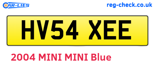 HV54XEE are the vehicle registration plates.