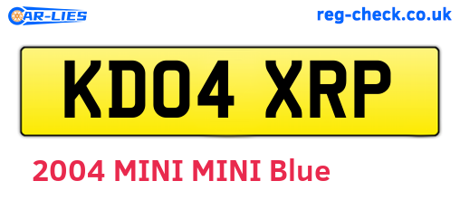 KD04XRP are the vehicle registration plates.