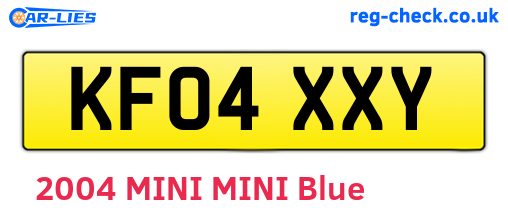 KF04XXY are the vehicle registration plates.