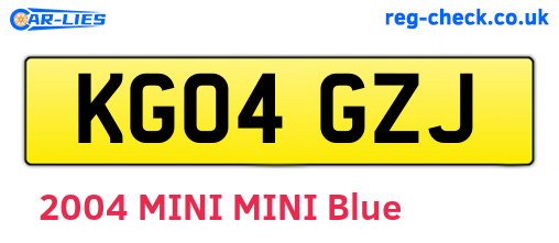 KG04GZJ are the vehicle registration plates.