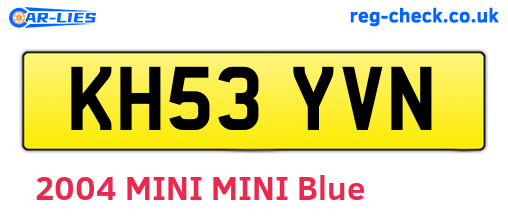 KH53YVN are the vehicle registration plates.