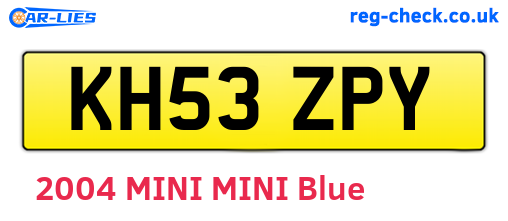 KH53ZPY are the vehicle registration plates.