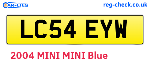 LC54EYW are the vehicle registration plates.