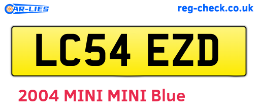 LC54EZD are the vehicle registration plates.