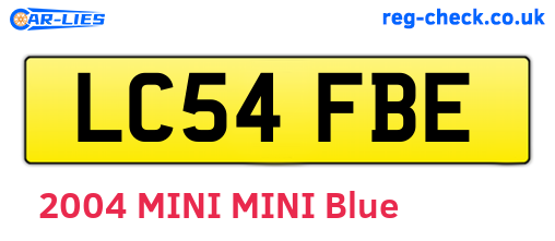 LC54FBE are the vehicle registration plates.