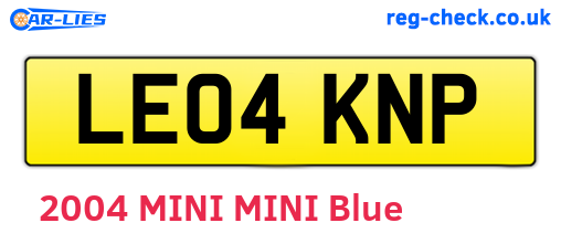 LE04KNP are the vehicle registration plates.