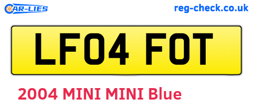 LF04FOT are the vehicle registration plates.