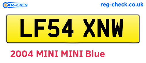 LF54XNW are the vehicle registration plates.
