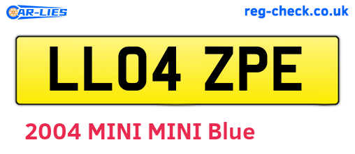 LL04ZPE are the vehicle registration plates.