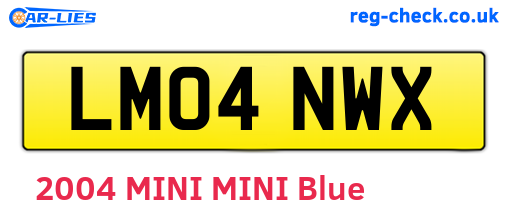 LM04NWX are the vehicle registration plates.