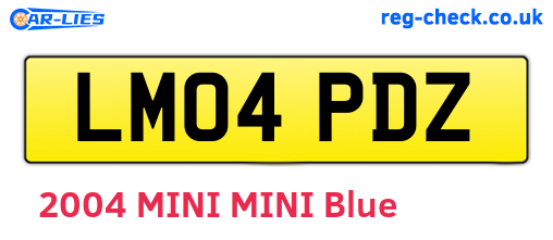 LM04PDZ are the vehicle registration plates.