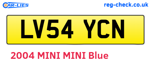 LV54YCN are the vehicle registration plates.