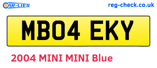 MB04EKY are the vehicle registration plates.