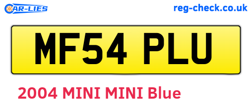 MF54PLU are the vehicle registration plates.