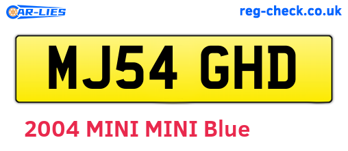MJ54GHD are the vehicle registration plates.