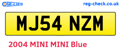 MJ54NZM are the vehicle registration plates.