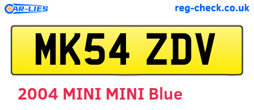 MK54ZDV are the vehicle registration plates.