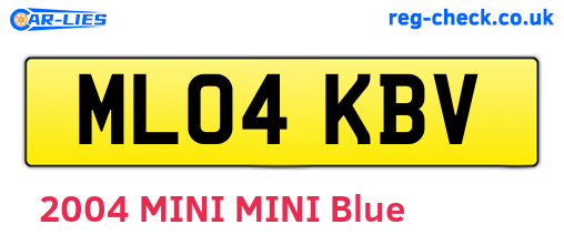 ML04KBV are the vehicle registration plates.