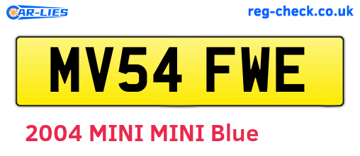 MV54FWE are the vehicle registration plates.