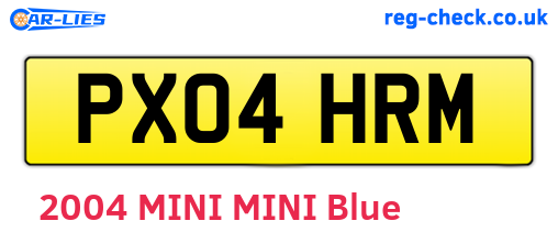 PX04HRM are the vehicle registration plates.