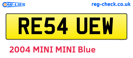 RE54UEW are the vehicle registration plates.