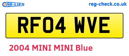 RF04WVE are the vehicle registration plates.