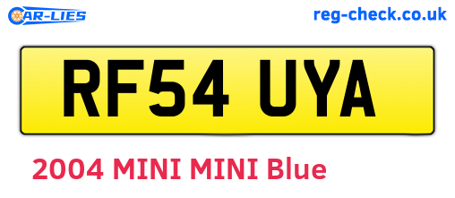 RF54UYA are the vehicle registration plates.