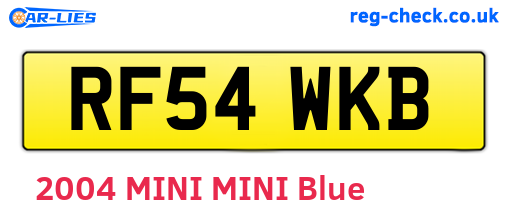 RF54WKB are the vehicle registration plates.
