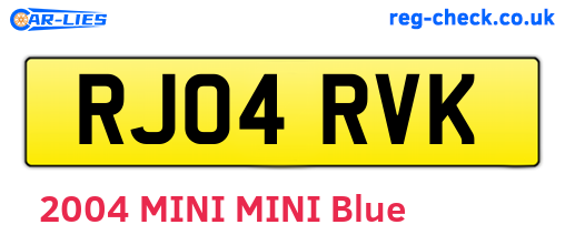 RJ04RVK are the vehicle registration plates.