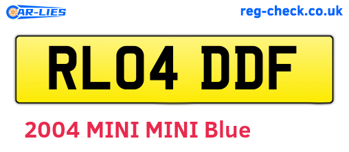 RL04DDF are the vehicle registration plates.