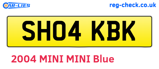 SH04KBK are the vehicle registration plates.