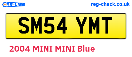 SM54YMT are the vehicle registration plates.