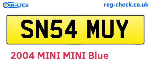 SN54MUY are the vehicle registration plates.