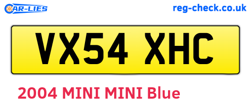 VX54XHC are the vehicle registration plates.