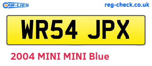 WR54JPX are the vehicle registration plates.