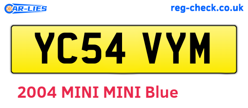 YC54VYM are the vehicle registration plates.