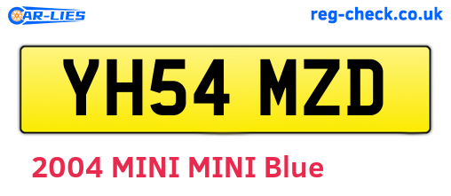 YH54MZD are the vehicle registration plates.