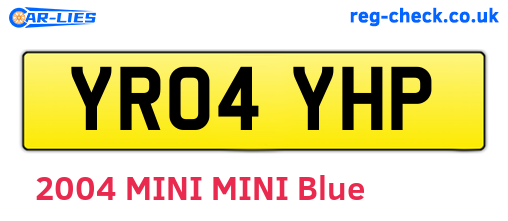 YR04YHP are the vehicle registration plates.
